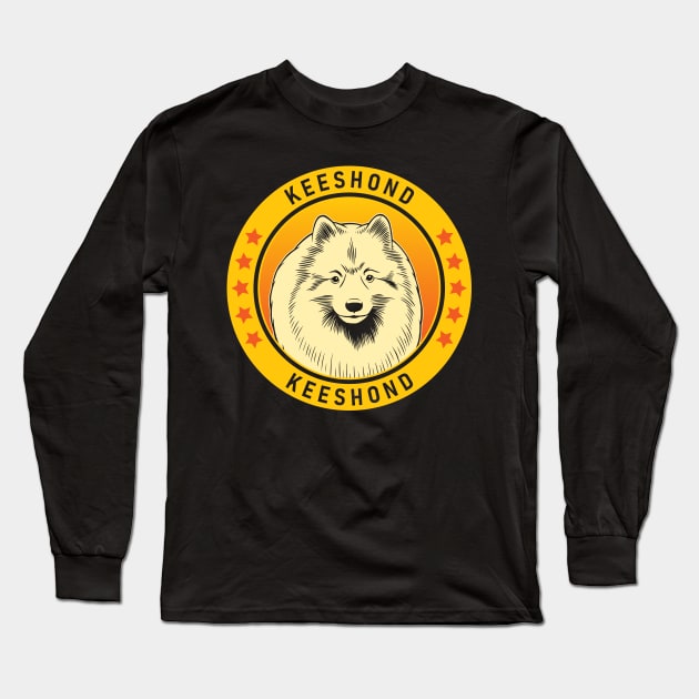 Keeshond Dog Portrait Long Sleeve T-Shirt by millersye